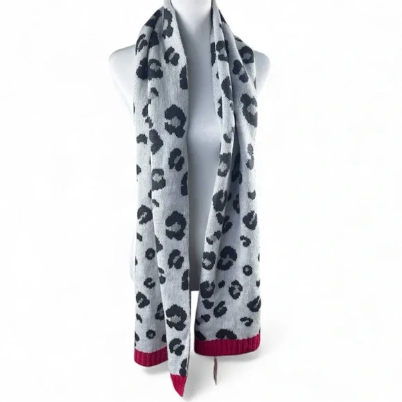 NWT Juicy Couture Leopard Print Pink Trim Scarf Women’s Winter Animal Print - Picture 3 of 5